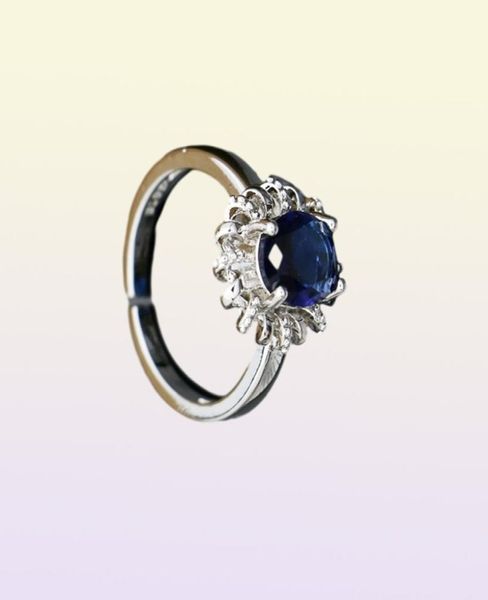 Silber 925 Schmucksets für Frauen Natural Blue Sapphire Stone Fashion Geschenk ihre Party Halskette 7 Farben 22081643338927141639