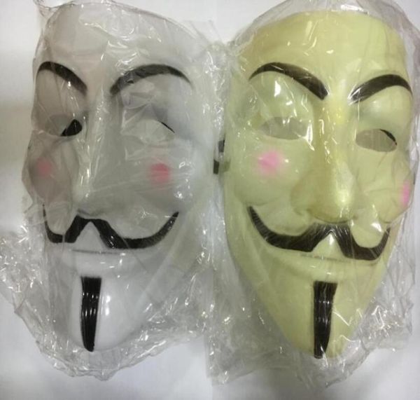 100pcs vendetta maskesi v maskeler fawkes v vendetta ekibi pembe kan yara izi Masquerade Film Yetişkin Guy Cadılar Bayramı Cosplay Party Face Carniv9338598