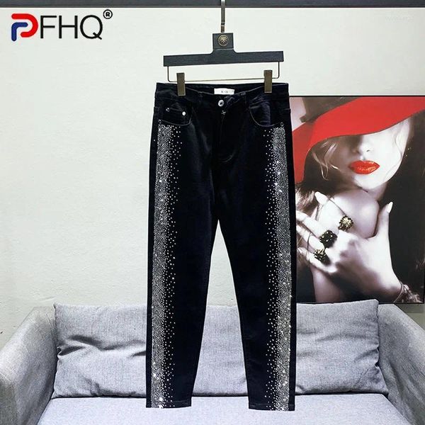 Erkek Kot pfhq Gelişmiş Denim Pencil Pantolon Moda High Street Tide Diamond İnce Çok yönlü Darkwear Leisure Sonbahar 21Z2253