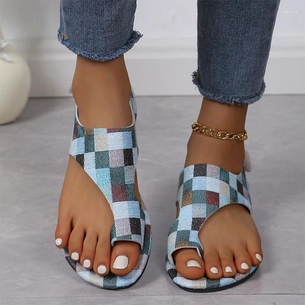 Sandalen Frauen Flats Clip Toe Summer Beach Dress Schuhe Designer Pantoffeln 2024 Slingback Flip Flops Objektträger Zapatillas de Mujer