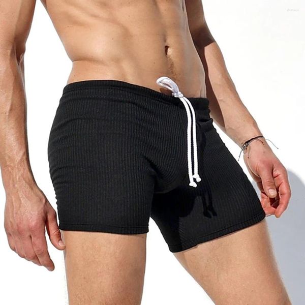 Herren Shorts Sommer Feste Farbe eng sexy Workout Jogger lässig atmungsaktiv