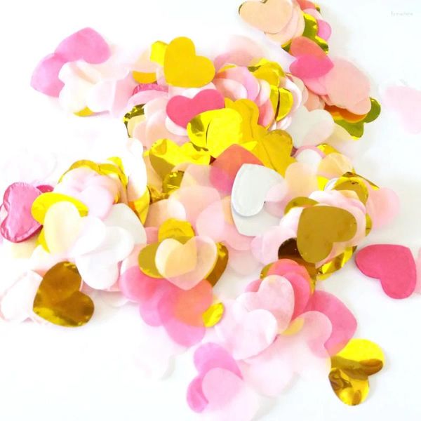 Украшение вечеринки 2 сумки сердце бумаги конфетти розовый белый золото декор дни рождения душевой столик принцесса декоративные принадлежности