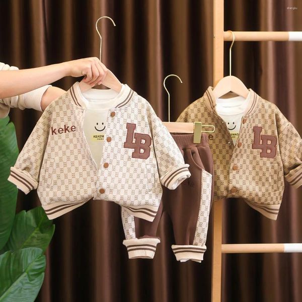 Roupas conjuntos de roupas meninos primavera outono 2024 Crianças Cotton Jackets Baseball Sports Sports For Baby Tracksuits Kids Roupet Toddler