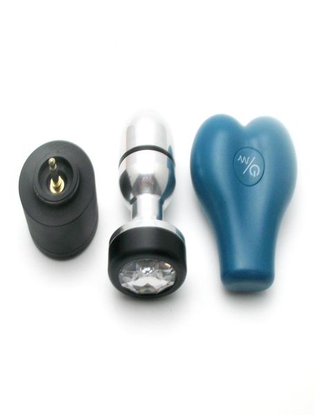 Metal Vibrating Anal Plug Plugue Cabeça Cabeça Vibratória Dildo com Gem Bottigo de Gem Botivo de Sexo Produto Adulto8002125