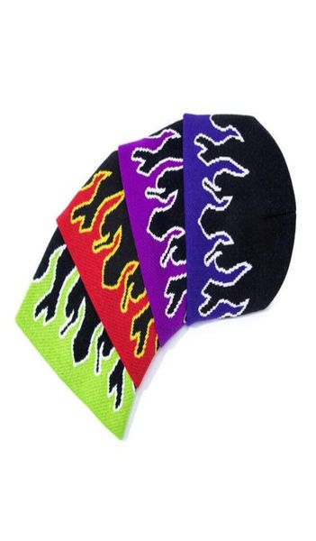 Berretto flame caldo cappelli invernali per uomini donne donne guardano docker berretto da cranio hip hop hop autunno acrilico cranio casual teschi all'aperto f1624862