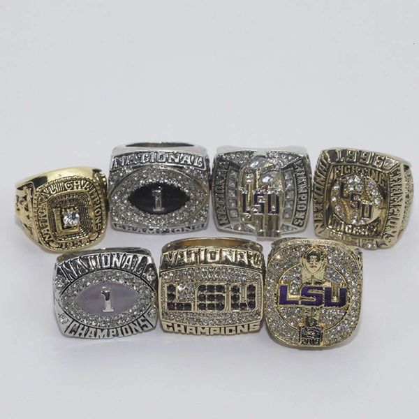 Кольца Band Ring 7 Ring Set Louisiana University Alliance Alliance NCAA LSU Champion Ring QXND