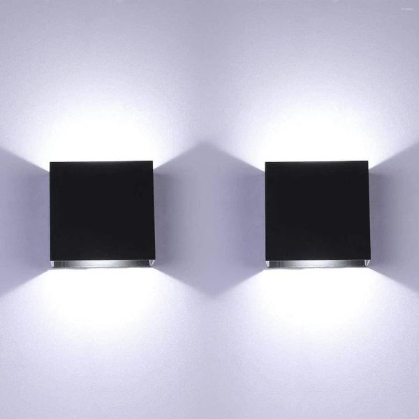 Lampada da parete Lucess 2 pacchetto LED SCONCE Mini 10W cablato moderno nero verso l'alto su luci di montaggio in metallo per soggiorno
