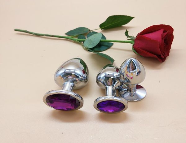 Acciaio inossidabile a 3 dimensioni Attraente Tappo di testa per culo Plug Rosebud Gioielli Sex Toys per coppia sicuro e non tossico Buttplug6118737