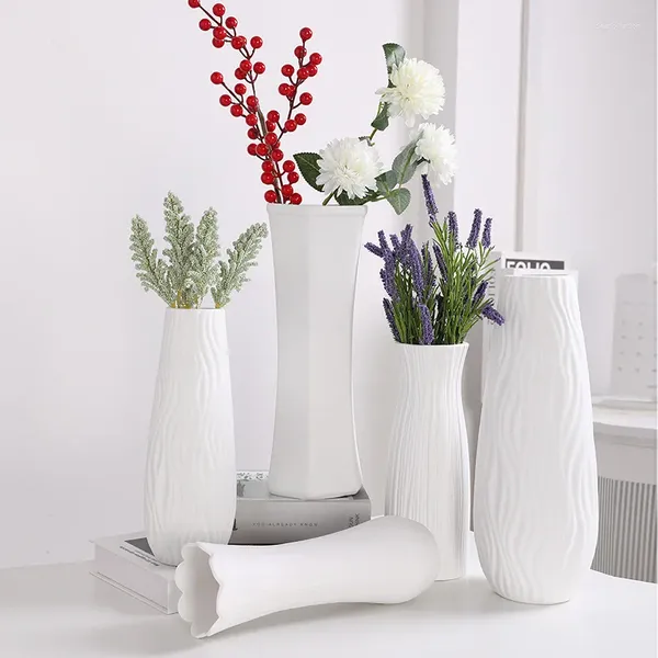 Vasen weißer Keramik Blume Vase Wohnkultur und Tisch Mittelstücke - Ideale Geschenke für Freunde Familie Weihnachten