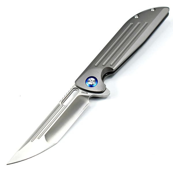 Высокая твердость M390 Стальной тактический складной нож с титановой ручкой Портативный на открытом воздухе походный рыбацкий карманный нож