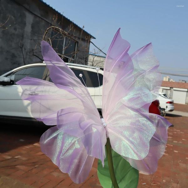 Dekorative Blumen 1 PCs Gradient Seidengarn Schmetterlings Fenster Show Decke Hänge Dekoration Party Hintergrund Dekor Lieferungen Zubehör