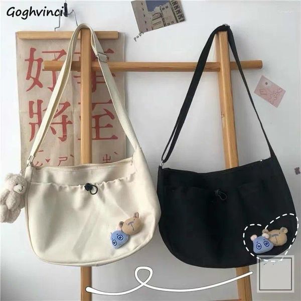 Bag Bulle Borse Women Students Crossbody Harajuku Girls Canvas Leisure Korea in stile All-Match All-Match Capacity Chic Giovani Daily Young