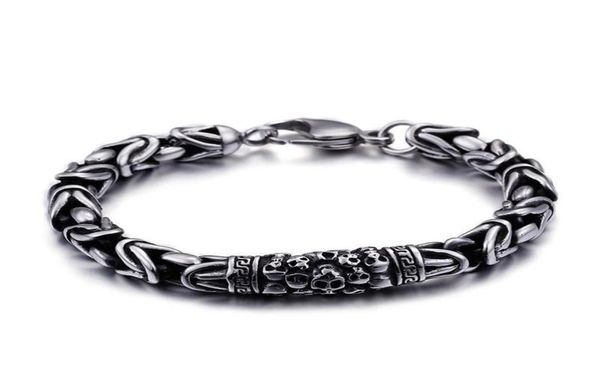 Link Chain Fashion Vintage Style Viking Armband Handgelenk Silber Farbe Charme Schädel für Männer Schmuck 3171995