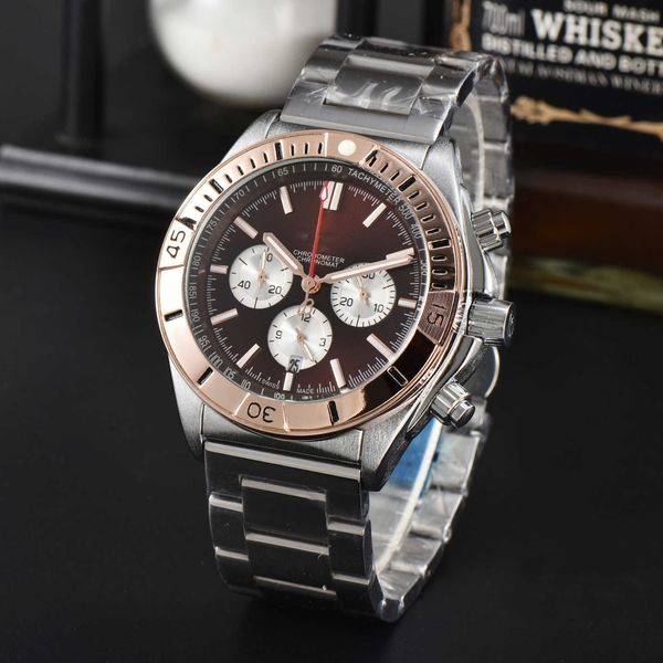Watch Watches AAA 2024 Mens Quartz Watch Bnl Six Pin Pintal Steel Band New Color Watch Watch Watch
