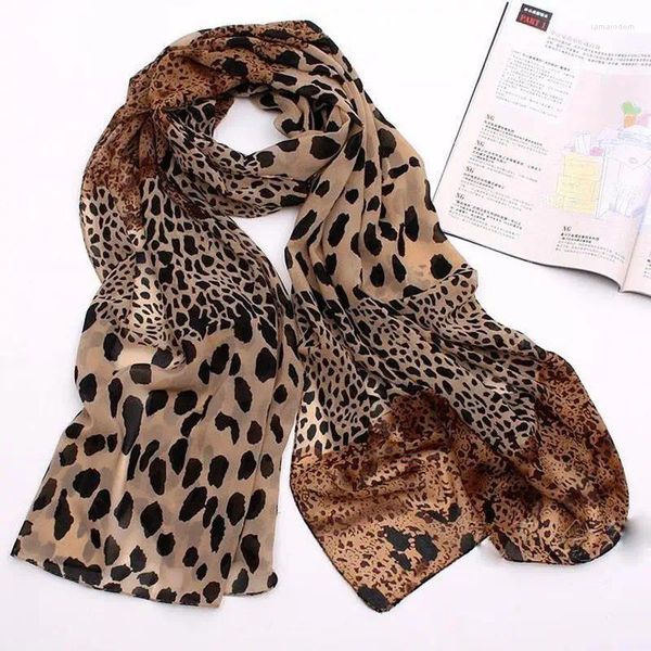 Sarves Fashion Leopard Print Chiffon Scharf Высококачественный женский шаль.