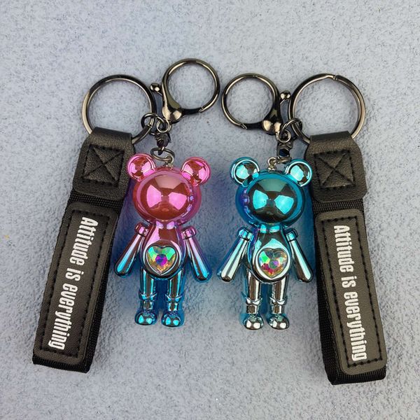 Şiddetli Bear Bebek Anahtarı Yaratıcı Kolye Sevimli Akrilik Sırt Çantası Anahtar Kolye Keychain Anime