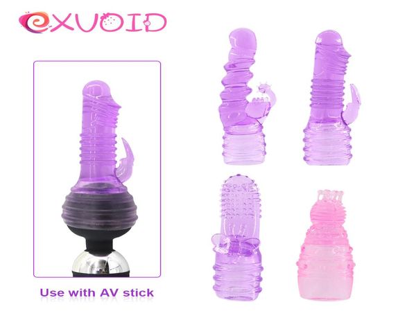 Exvoid Dildo Head Deckungsabdeckungen Vibrator Cap Zungen Vibratoren G Spot Massager Av Rod Magic Zauberstab Anhang Erwachsener Produkte3926295