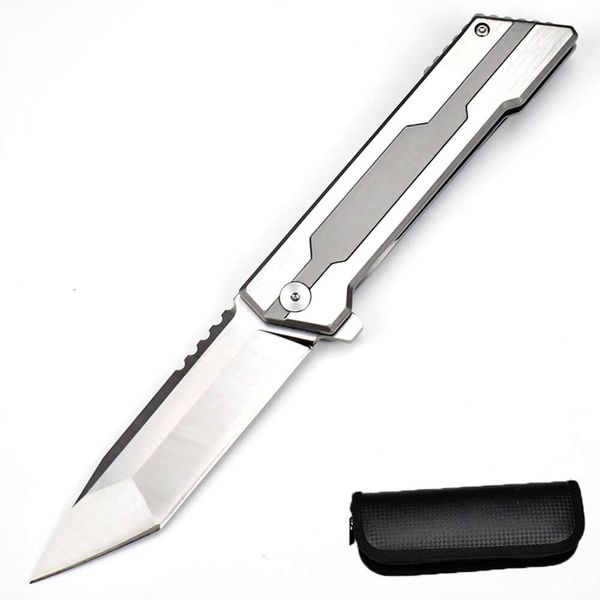 Alça de aço de escultura CNC de ponta d2 de aço de alta dureza Dobramento de caça à caça de caça ao acampamento Faca de bolso EDC Pocket Knives de bolso EDC