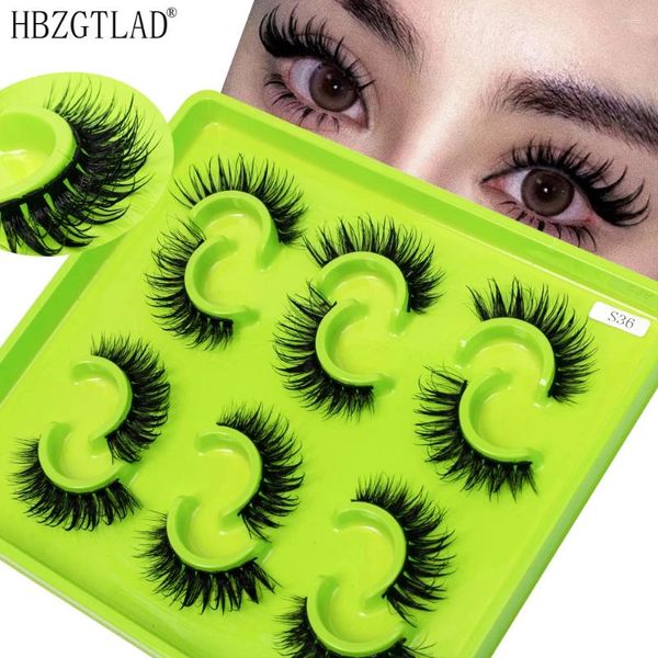 Ciglia false hbzgtlad 6pairs cosplay femminile falsa trucco coreana Spikes bagnato a picco 3d ciglia sfuse manga all'ingrosso ciglia