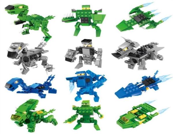 Dinosaur Building Block Toys Minifig Surpresa ovos 3 em 1 Fighters Blocks Sets Kids Toy Bricks2183219