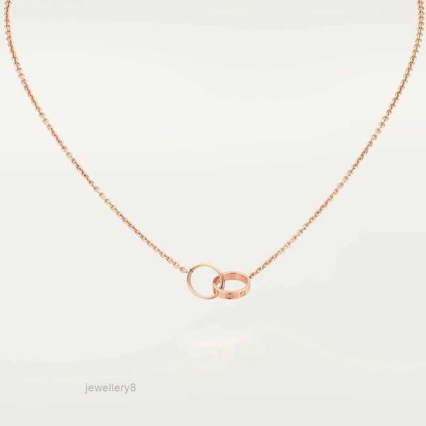 Nuovo Design classico Doppio Loop Charms Ciondolo Collana Love For Women Girls 316L Titanio Steel Wedding Jewelry Coll Coll