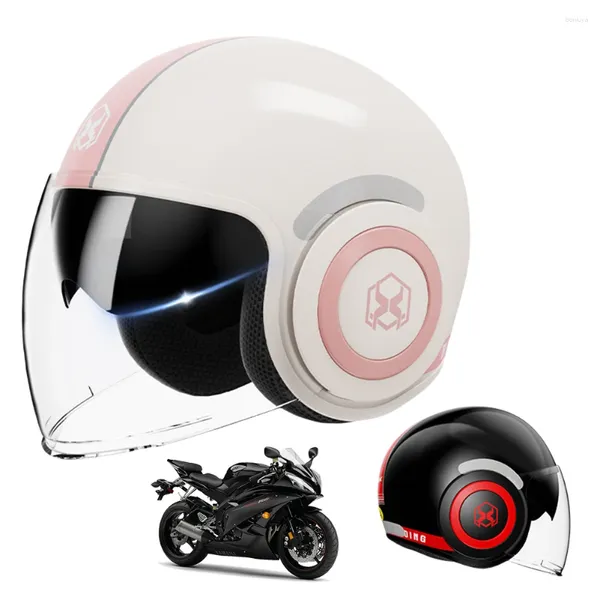 Motosiklet kaskları moda ultra hafif bisiklet güvenlik kask çift lens emici emici anti-üvey anti-parlama scooter ATV UTV