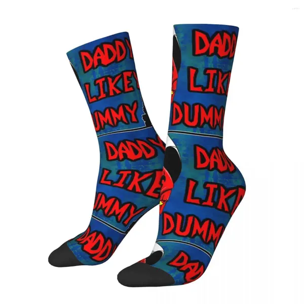 Meias masculinas Funny Crazy Compression Daddy Likey Dummy Sock for Men Hip Hop Harajuku H-Hazbin El Happy Quality padrão