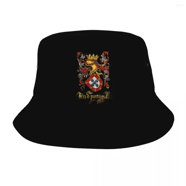 Beretti ARMS OF RE PORTUGAL PORTUGAL CAPPO CUSTRO SUPERIMENTO Summer Beach Vestite Fishing Fisherman Cappelli per campeggio Panamka pieghevole