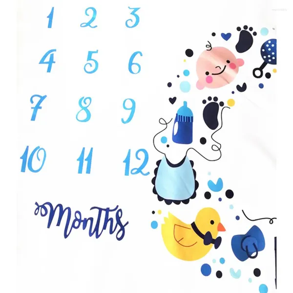 Decken Mode -Kalender -Pographie Decke Polyester Soft niedliches Hintergrund Tuch monatlich Meilenstein Square Po Gropps Cartoon Baby Requisiten