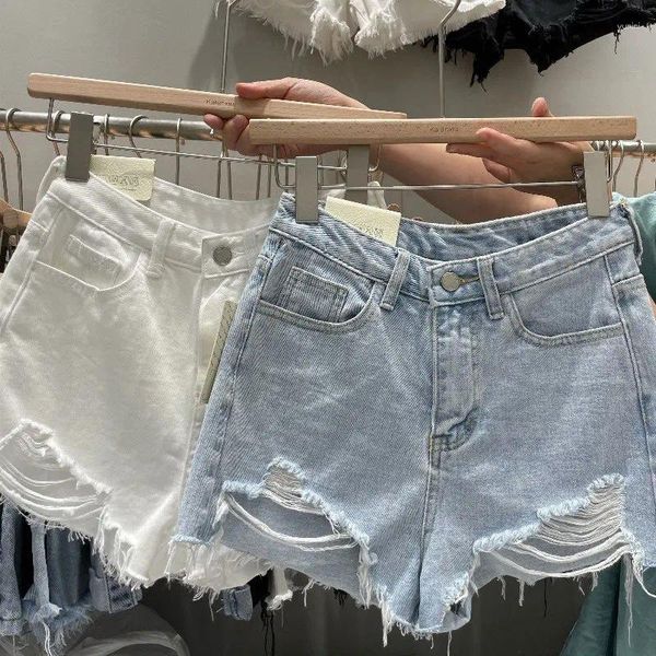 Frauenshorts 2024 Fashion Street Denim weibliche Sommer High Taille Lose Short Hosen Sexy Mädchen passen alle koreanischen Stil