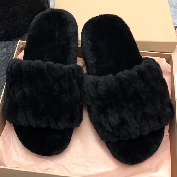 Slippers Spenneoy Summer Fashion Indoor Black Color Casual Женский короткий плюшевый плюш