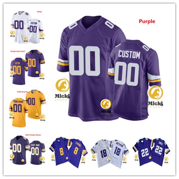 Josh Oliver J. J. McCarthy Jersey de futebol de Minnesota Nick Mullens Brandon Powell 32 Ty Chandler 33 Brian Asamoah 14 Sam Darnold 33 Aaron Jones costura