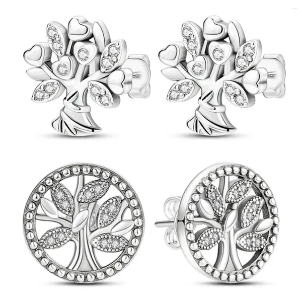 Orecchini per borchie Gioielli 925 Orello d'argento The Tree of Life Design penzolando Lucky Wishes Bohémien Elegant Elegant Trendy Female Gift 2024