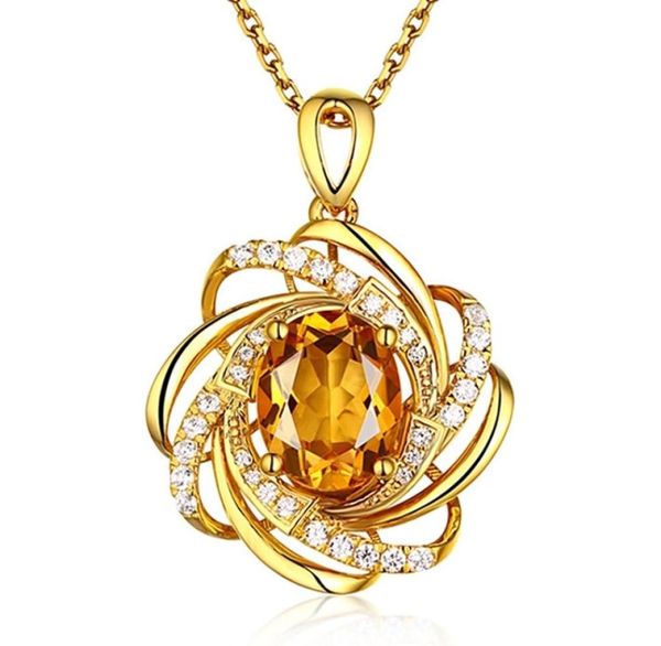 Real 18k ouro 2 quilates topázias pendentes de luxo amarelo pedra preciosa 18 K Jóias de cristal de cristal Acesso 2208181373502