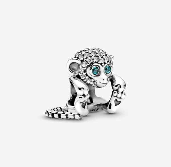 100 925 Sterling Silver Lovely Pave Pave Monkey Fit Fit Bracciale europeo Bracciale europeo Bracciale Fase Wedding Engagement Jewelry A8259387