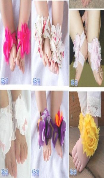 10pcs5pairslot top Baby Slipper Slipper negs Accosories Barefoot Sandals Цветок милая детская обувь 8051704