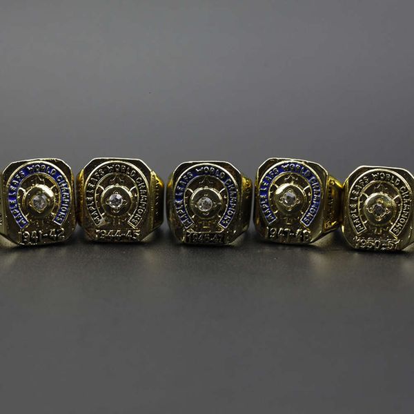 Anéis de banda 1942 1945 1947 1948 1951 NHL Toronto Maple Leaf Hockey Championship Ring 5 peças Conjunto