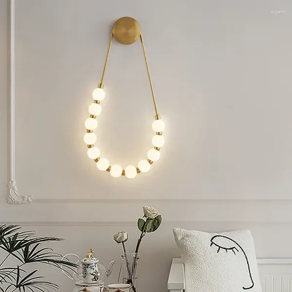 Wandlampen kreative LED -Leuchten Gold Black Metall weiße Acryl El Wohnzimmer Schlafzimmer