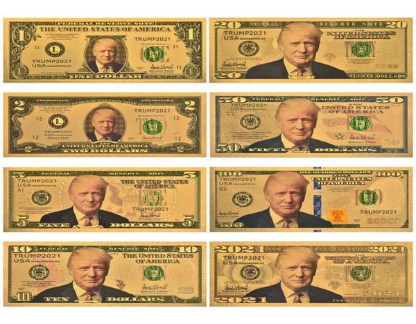 2021 Trump Monete commemorative Gold Foil Banknote 2024 Office di campagna presidenziale monete creative1020360