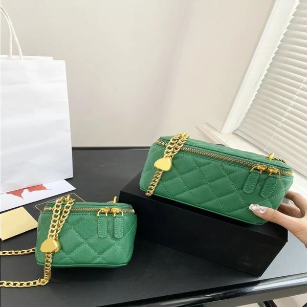 23p Fashion love Golden Box Box Metal Chain Mini Spalla Crossbody Borse Classic trapunte Bag Women Cosmetic Case Rossetto Ha GXQB