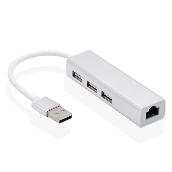 3 порта USB2.0 Hub Type C в Ethernet LAN RJ45 Адаптер сетевой карты RJ45 Hub Ethernet, совместимый с кабелем адаптера сетевой локальной сети