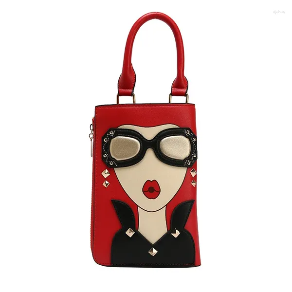 Umhängetaschen Mode personalisierte Umschlagbeutel Damen One-Shoulder Handtasche All-Match Female Small Square Cartoon Messenger Clutch