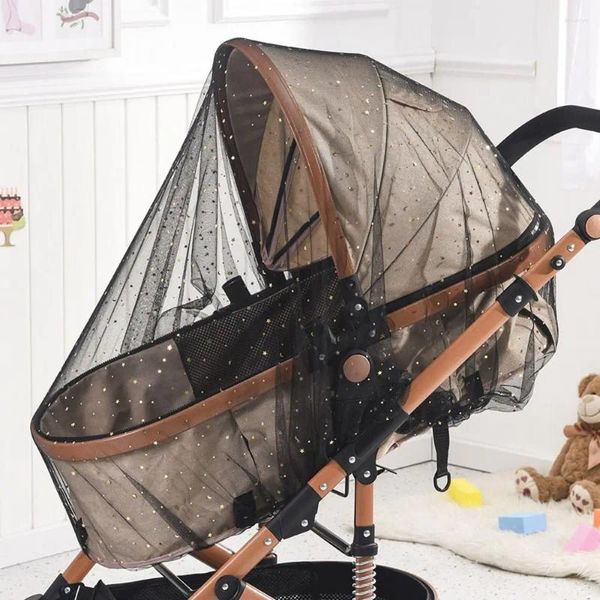 Bebek arabası parçaları, papatya desenli yıldız aksesuarı bebek güneşlik sivrisinek net perde arabası