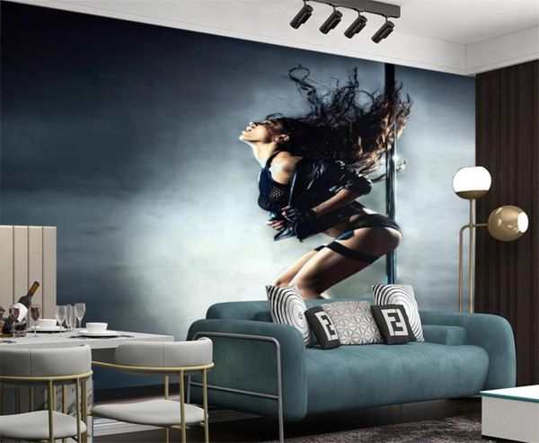 Custom 3D Tapete Wall Papers Schöne sexy Pole Tänzer Klassisches Wohnzimmer Schlafzimmer Hausdekormalerei Wandmaler Tapeten8419623