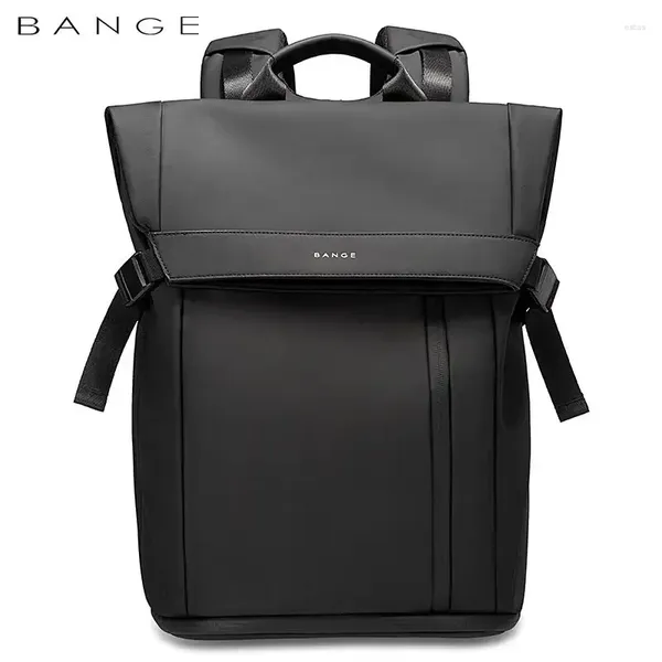 Backpack Mochila Bange de 15,6 polegadas para laptop masculino Saco de viagens à prova d'água masculina Bolsa de viagem Black Adequado para homens