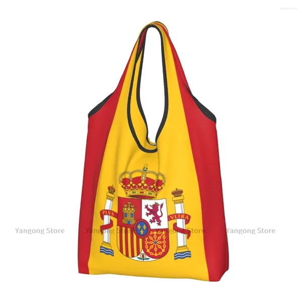 Einkaufstaschen Tasche Spanienflagge umweltfreundliche Falten wiederverwendbarer tragbar