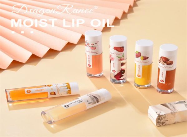 Dragon Ranee Lip Gloss Увлажняющий длительный питательный прозрачный прозрачный медовый розовый бальзам масло.