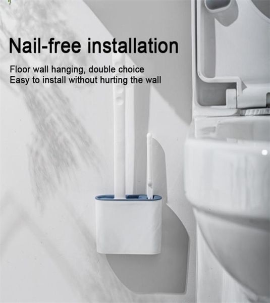 Pennello per toilette TPR sospeso a parete con supporto per supporto per la pulizia del bagno dal pavimento 2110231540639