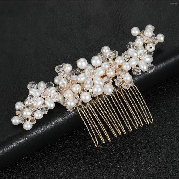 Hair Clips Pearl pente pinos laterais diários para mulheres Cristal liga de cabelo clipe Charm Casamento Ornamento de jóias artesanais por atacado