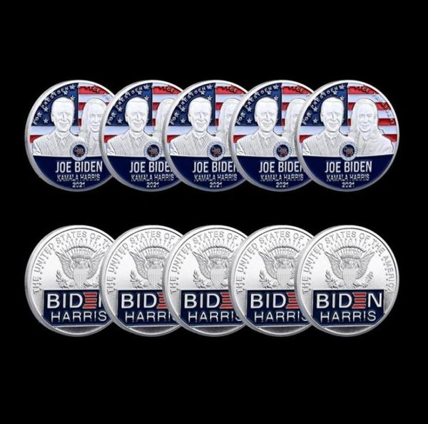 5pcs Nichtmagnetischer US -Präsident Joe Biden Arts and Crafts Silber plattiertem Gedenkmünzen Sammler243N9126529